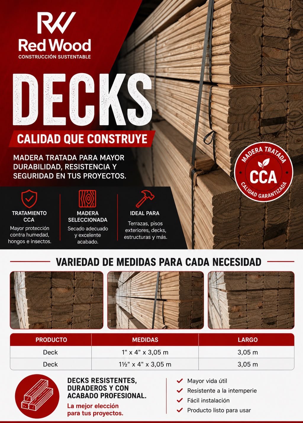 Decks: madera tratada CCA